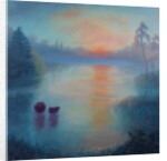 Morning Drift, 2018 Baots on water by Lee Campbell