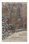 Front Garden in Heavy Snowstorm by Lillian Delevoryas