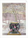 Large Ginger Jar in Snowstorm by Lillian Delevoryas