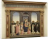 Virgin and Child enthroned with Angels and St. Thomas Aquinas, St. Barnabas, St. Dominic, and St. Peter Martyr, c.1422 by Fra (c.1387-1455) Angelico