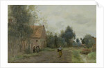 Sin near Douai, Village Street in the Morning, Grey Weather, 1872 by Jean Baptiste Camille Corot