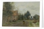 Sin near Douai, Village Street in the Morning, Grey Weather, 1872 by Jean Baptiste Camille Corot