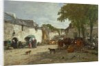 Animal Market at Daoulas, 1869 by Eugene Louis Boudin