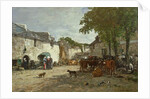 Animal Market at Daoulas, 1869 by Eugene Louis Boudin