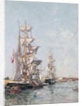 Three-masted Boats at the Quay in Deauville Harbour, c.1888-89 by Eugene Louis Boudin