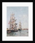 Three-masted Boats at the Quay in Deauville Harbour, c.1888-89 by Eugene Louis Boudin