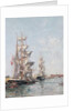 Three-masted Boats at the Quay in Deauville Harbour, c.1888-89 by Eugene Louis Boudin