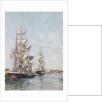 Three-masted Boats at the Quay in Deauville Harbour, c.1888-89 by Eugene Louis Boudin