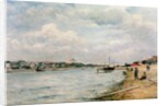 The Seine at Passy - the Trocadero and the Port de Grenelle) by Stanislas Victor Edouard Lepine
