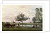 Haycart beside a River by Jean Baptiste Camille Corot