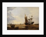 Brig on Sands: Vessels on the Sands at Hastings , 1836 by Edward William Cooke