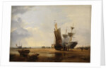 Brig on Sands: Vessels on the Sands at Hastings , 1836 by Edward William Cooke