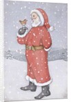 Father Christmas and a Robin by Lavinia Hamer