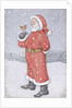 Father Christmas and a Robin by Lavinia Hamer