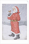 Father Christmas and a Robin by Lavinia Hamer
