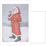 Father Christmas and a Robin by Lavinia Hamer