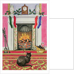 Fireside Scene at Christmas by Lavinia Hamer