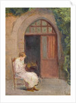 Girl seated outside of La Boissiere, c.1909 by Albert de Belleroche