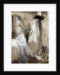 Eva listened aghast, then, sank against the wall sobbing desperately.... by Cyrus Cuneo