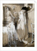 Eva listened aghast, then, sank against the wall sobbing desperately.... by Cyrus Cuneo