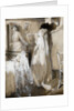 Eva listened aghast, then, sank against the wall sobbing desperately.... by Cyrus Cuneo