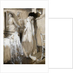 Eva listened aghast, then, sank against the wall sobbing desperately.... by Cyrus Cuneo