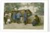 French soldiers and Bouquinistes along the Seine, 1917 by Ethel Hunter