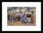 Soldiers at a News Stand, Paris, 1917 by Ethel Hunter