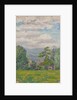View through meadow and tree with valley beyond by Arthur Haythorne Studd