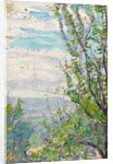 Blue sky and clouds with branches of fruit trees to the fore by Arthur Haythorne Studd