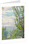 Blue sky and clouds with branches of fruit trees to the fore by Arthur Haythorne Studd