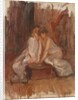 Two women sitted by a harp - c.1900 by Albert de Belleroche