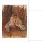 Two women sitted by a harp - c.1900 by Albert de Belleroche
