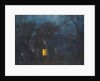 House at night with a single window lit by Albert de Belleroche