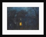 House at night with a single window lit by Albert de Belleroche