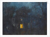 House at night with a single window lit by Albert de Belleroche