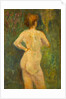 3/4 length standing nude, rear view, c.1895 by Albert de Belleroche