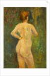 3/4 length standing nude, rear view, c.1895 by Albert de Belleroche