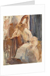 Seated woman with a harp, c.1890 by Albert de Belleroche