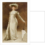 Portrait of a Woman with a Parasol by Edouard Francois Zier