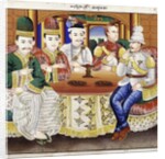 King Thibaw with dignitaries and a British officer by Hsaya Chone and Hsaya Saw