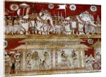 Detail of wall painting in the Degaldoruwa Vihraya Temple by Sri Lankan School