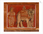 Wall painting of an elephant in the Subdharama Temple, Dehiwala by Sri Lankan School