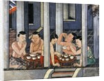 People eating at low round tables called Kantoke, mid 19th century by Thai School