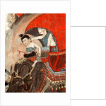 A Princess and attendant riding an elephant by Thai School