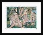 Three women and child bathing under a tree by Bernard Meninsky