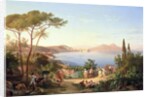 Bay of Naples with Dancing Italians, c.1850 by Carl Wilhelm Goetzloff
