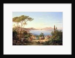 Bay of Naples with Dancing Italians, c.1850 by Carl Wilhelm Goetzloff