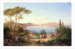 Bay of Naples with Dancing Italians, c.1850 by Carl Wilhelm Goetzloff