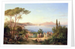 Bay of Naples with Dancing Italians, c.1850 by Carl Wilhelm Goetzloff